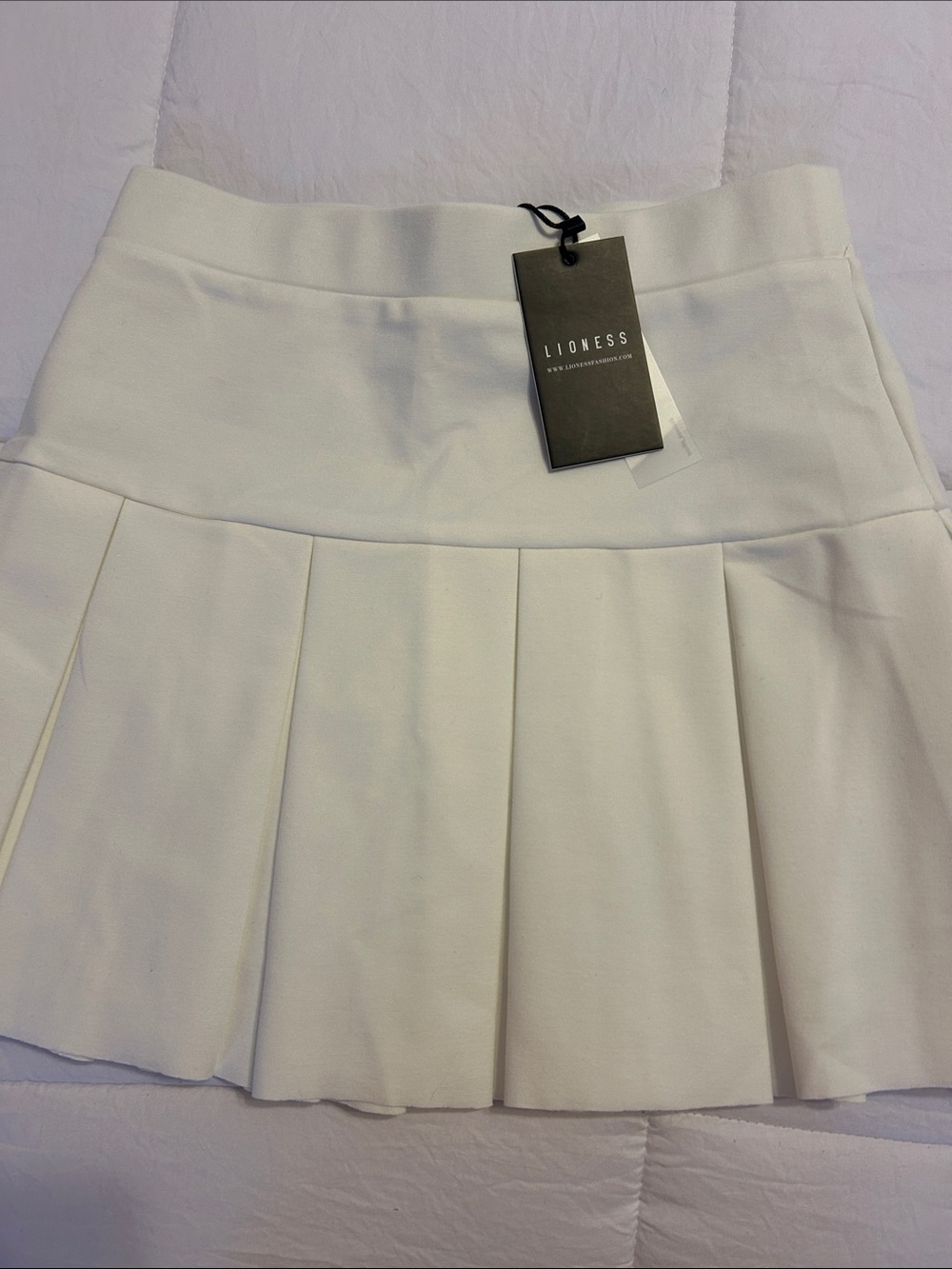 Lioness Cream Pleated Mini Skirt